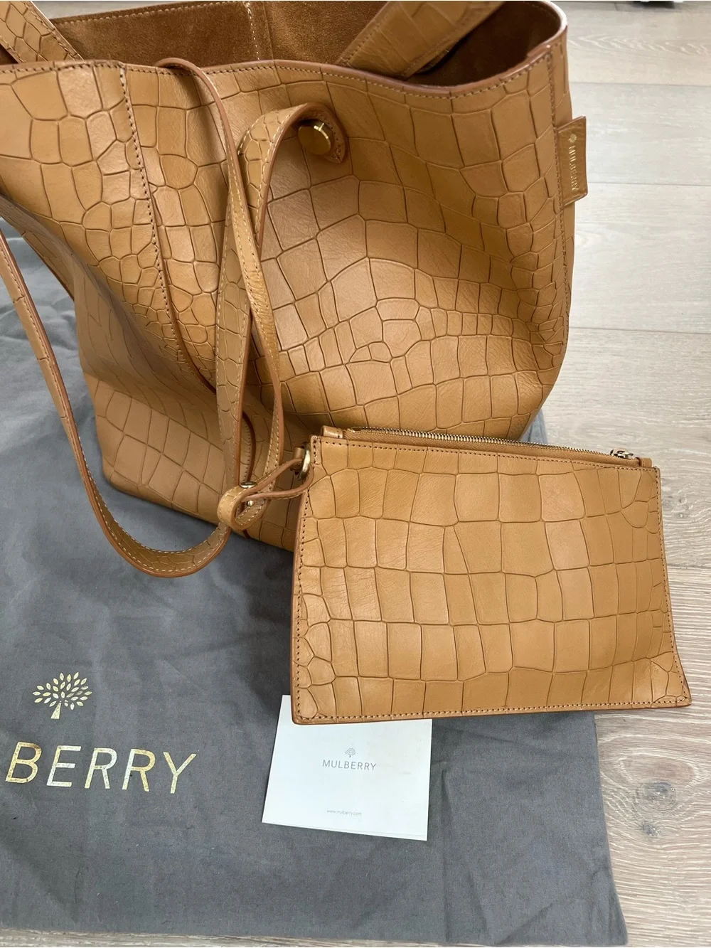 Mulberry Croc-Embossed Leather Kite Tote - Picture 5 of 7